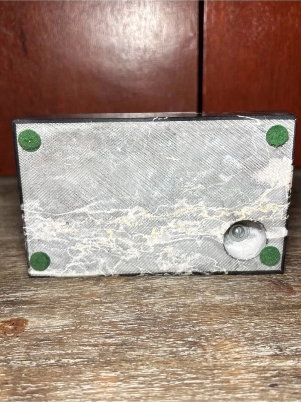 Vintage Onyx Marble Desk Pen Holder w/ Brass Mount – Mid Century